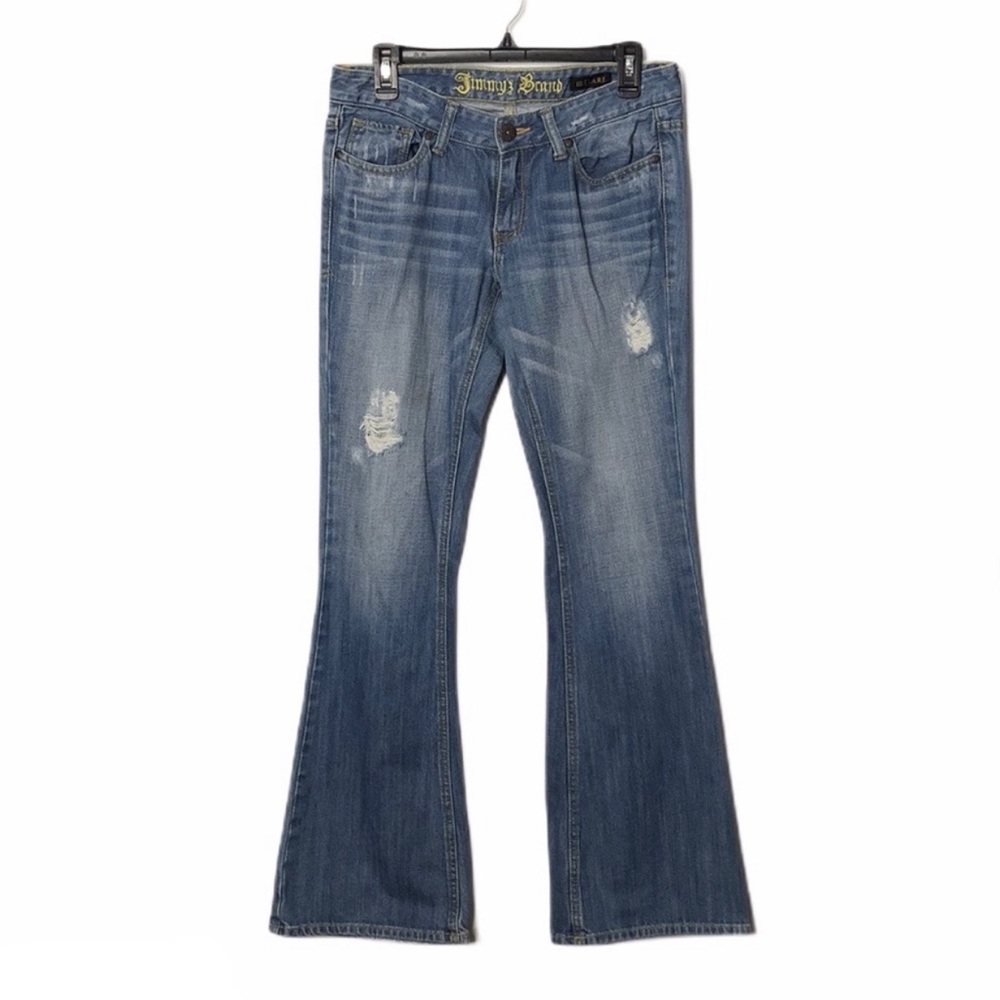 Y2K Low Rise Jimmyz Brand Distressed Flare Leg Jean